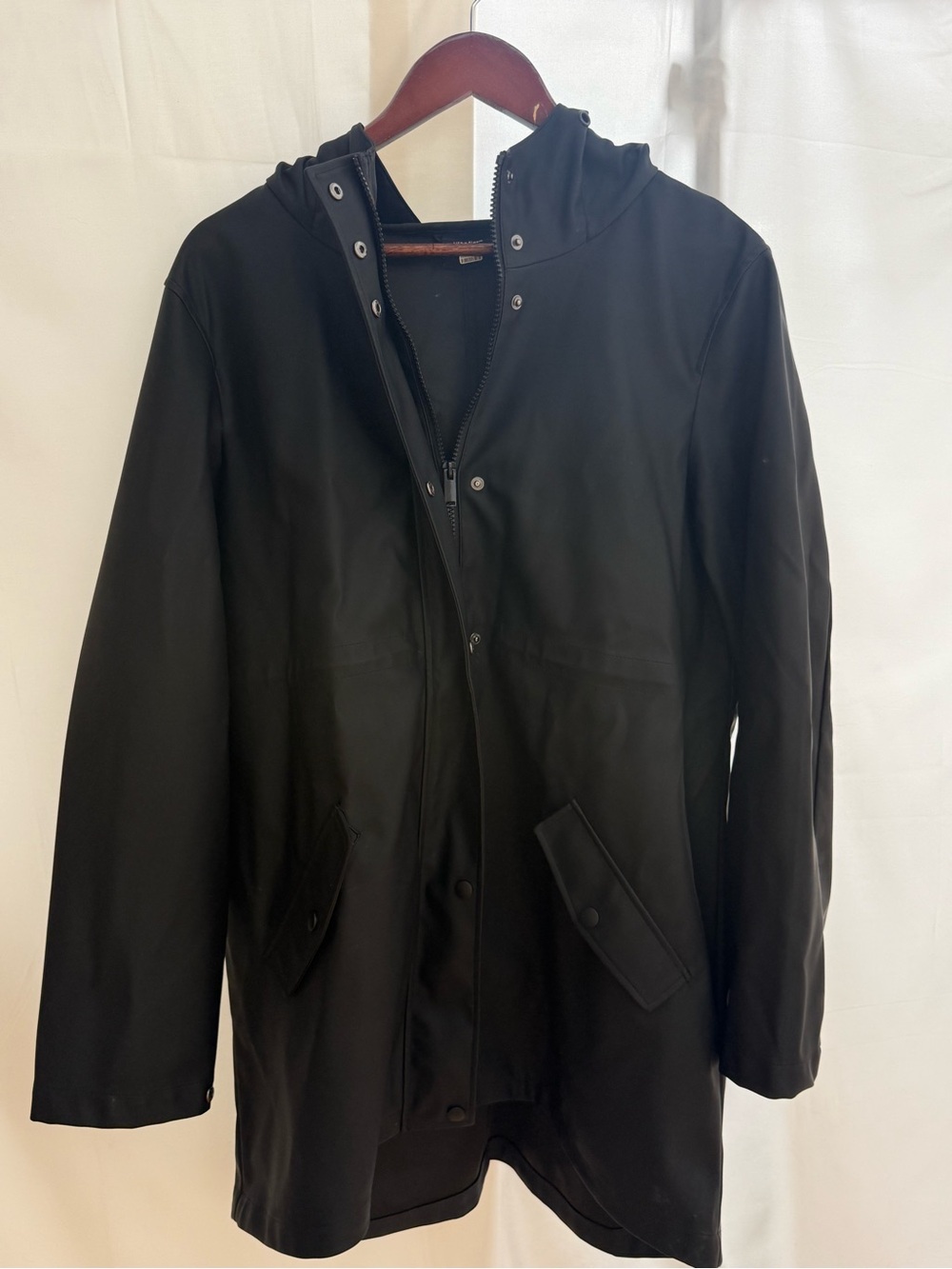 Vero Moda Black Hooded Raincoat Water-Resistant Jacket - Maternity